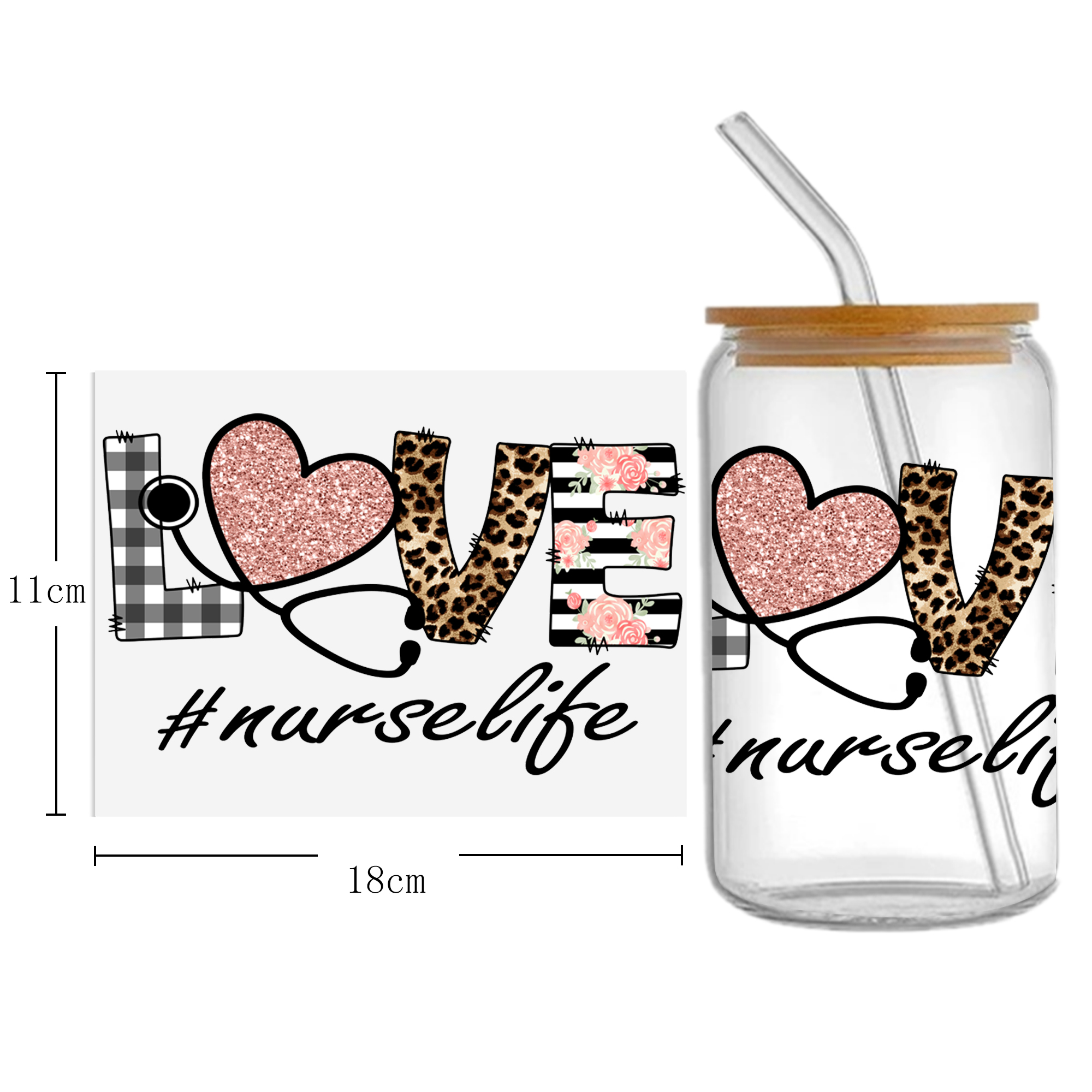 Doctor Nurse Series 16oz DTF Sticker Cup Cool Personalize UV Wrap Transfer Sticker Custom Label DIY Logo Waterproof - Image 29
