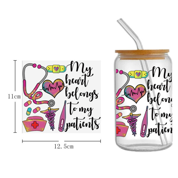 Doctor Nurse Series 16oz DTF Sticker Cup Cool Personalize UV Wrap Transfer Sticker Custom Label DIY Logo Waterproof - Image 31