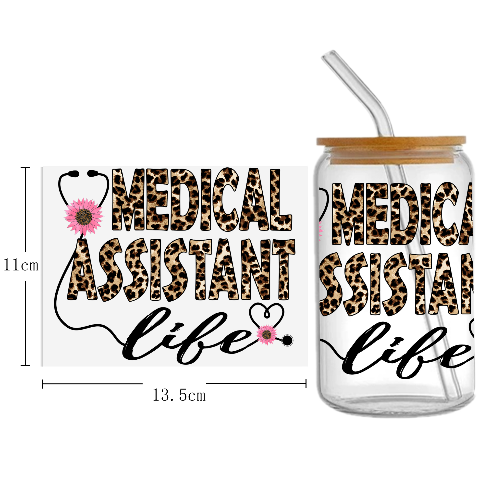 Doctor Nurse Series 16oz DTF Sticker Cup Cool Personalize UV Wrap Transfer Sticker Custom Label DIY Logo Waterproof - Image 39