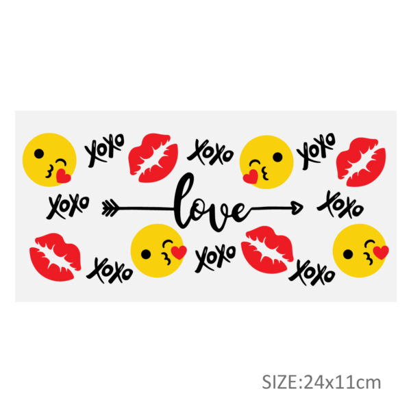 Valentine'S Day Xoxo Donuts UV DTF Sticker For 16oz Cups Wrap Transfer Sticker Custom Labels DIY Logo Waterproof - Image 2