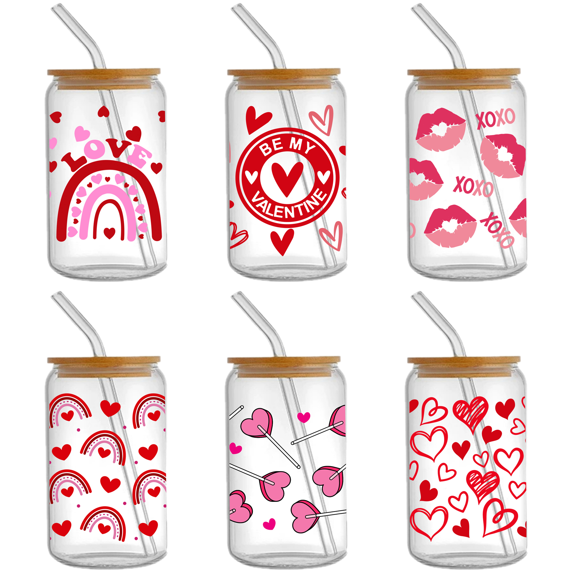 Valentine'S Day Xoxo Donuts UV DTF Sticker For 16oz Cups Wrap Transfer Sticker Custom Labels DIY Logo Waterproof - Image 6