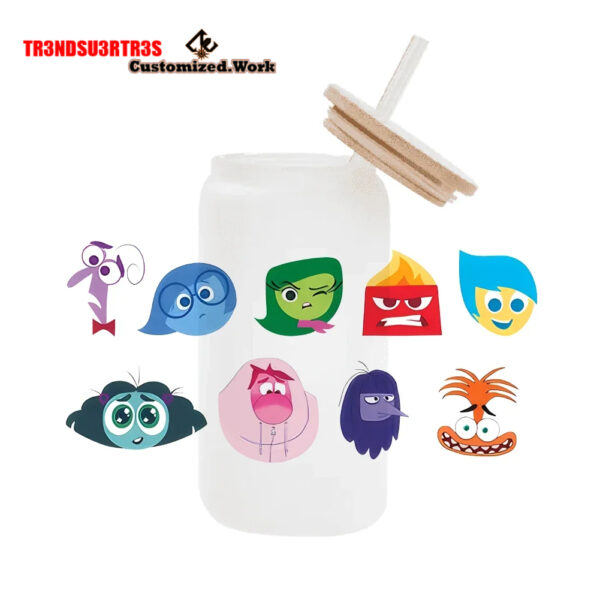 High Quality UV DTF cartoon Inside Out 2 16OZ Cup Wraps Transfer Sticker For Glass Can tumbler - Image 7