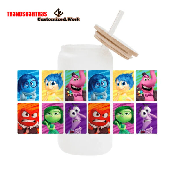High Quality UV DTF cartoon Inside Out 2 16OZ Cup Wraps Transfer Sticker For Glass Can tumbler - Image 16