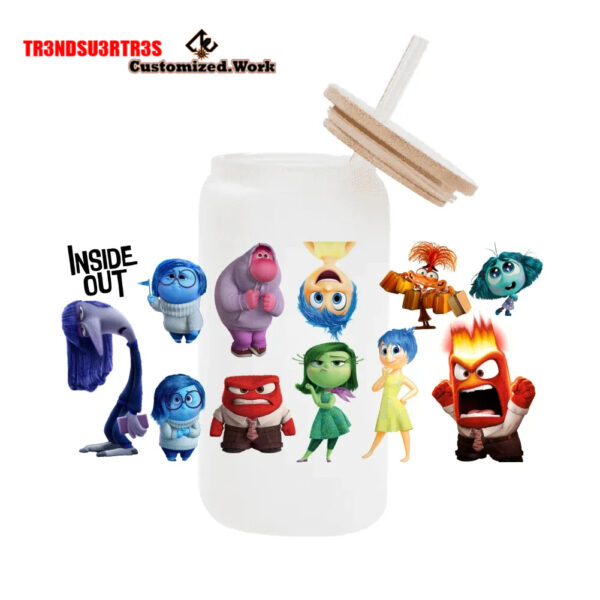 High Quality UV DTF cartoon Inside Out 2 16OZ Cup Wraps Transfer Sticker For Glass Can tumbler - Image 17