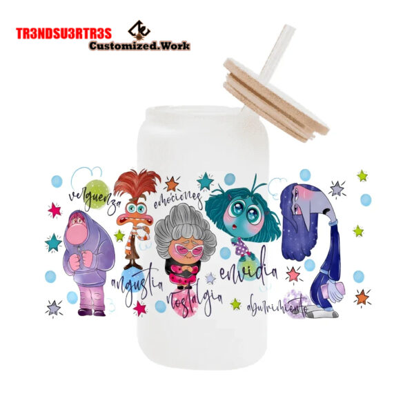 High Quality UV DTF cartoon Inside Out 2 16OZ Cup Wraps Transfer Sticker For Glass Can tumbler - Image 18