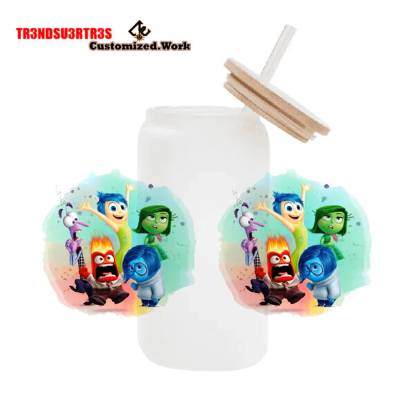 High Quality UV DTF cartoon Inside Out 2 16OZ Cup Wraps Transfer Sticker For Glass Can tumbler - Image 19