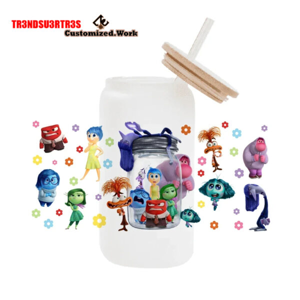 High Quality UV DTF cartoon Inside Out 2 16OZ Cup Wraps Transfer Sticker For Glass Can tumbler - Image 20