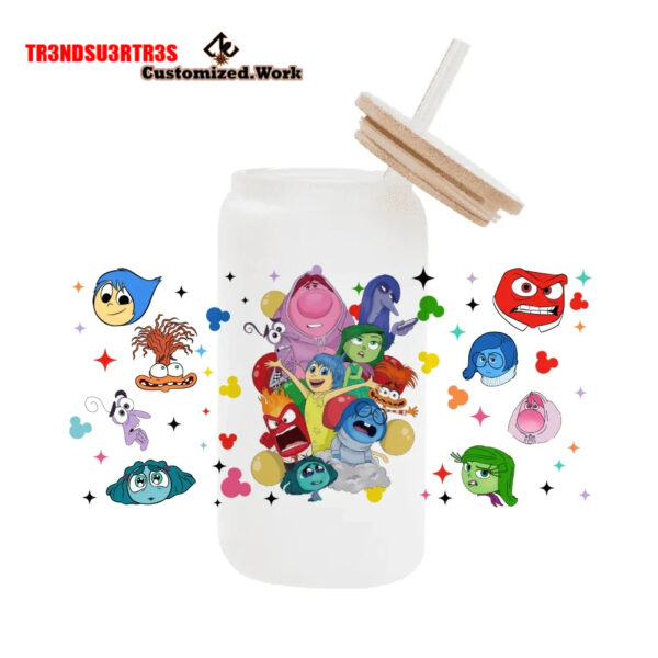 High Quality UV DTF cartoon Inside Out 2 16OZ Cup Wraps Transfer Sticker For Glass Can tumbler - Image 24