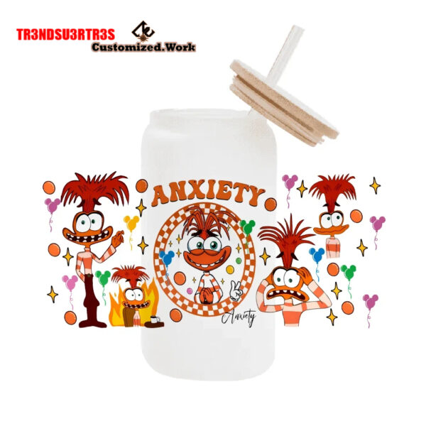 High Quality UV DTF cartoon Inside Out 2 16OZ Cup Wraps Transfer Sticker For Glass Can tumbler - Image 25