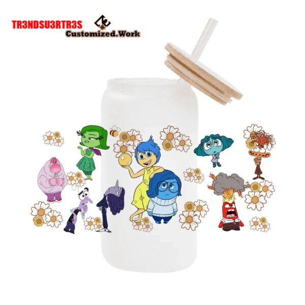 High Quality UV DTF cartoon Inside Out 2 16OZ Cup Wraps Transfer Sticker For Glass Can tumbler - Image 26