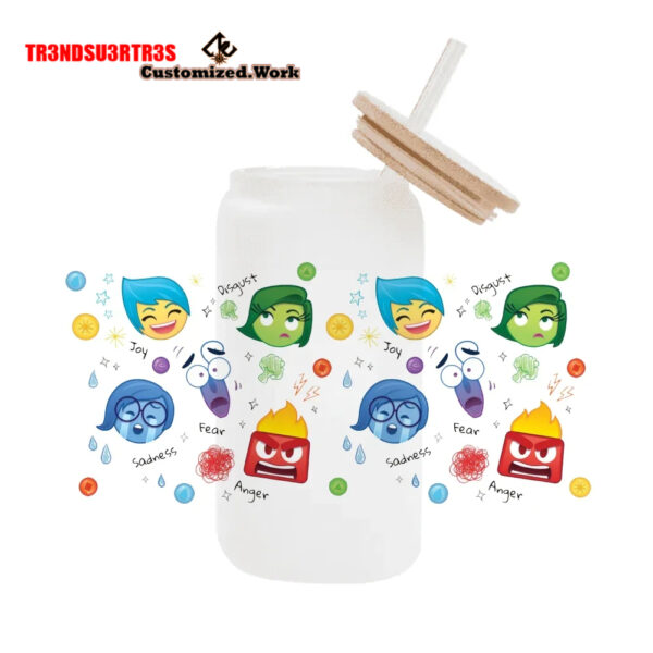 High Quality UV DTF cartoon Inside Out 2 16OZ Cup Wraps Transfer Sticker For Glass Can tumbler - Image 27