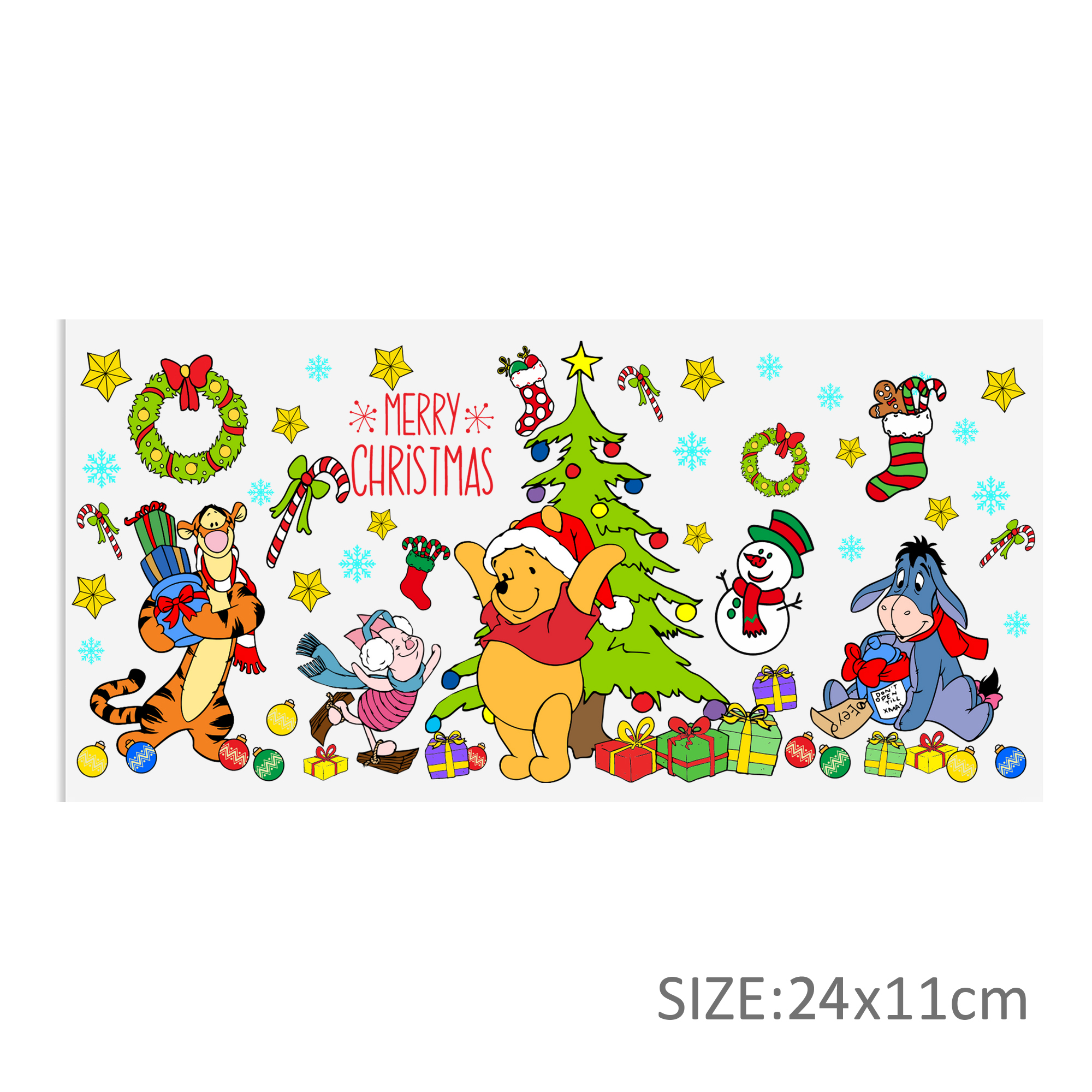 Disney Christmas 16oz DTF Sticker Cups Cool Personalize UV Wrap Transfer Sticker Custom Labels DIY Logo Waterproof