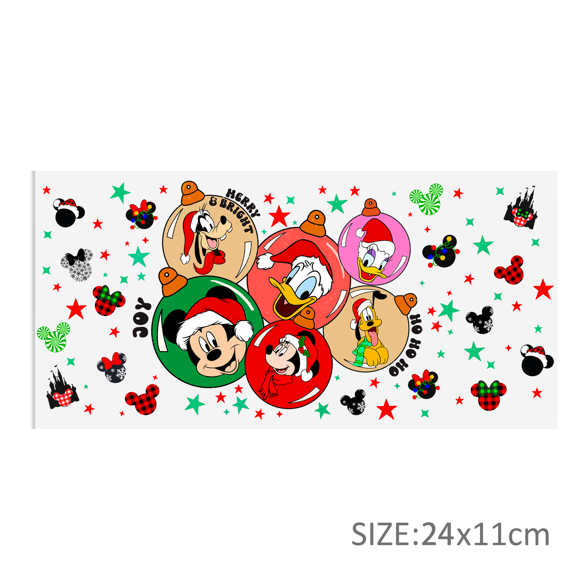 Disney Christmas 16oz DTF Sticker Cups Cool Personalize UV Wrap Transfer Sticker Custom Labels DIY Logo Waterproof - Image 8