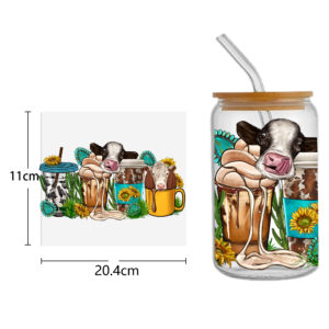 Christmas 16oz Tumbler Template DTF Sticker Cup Cool Personalize UV Wrap Transfer Sticker Custom Label DIY Waterproof