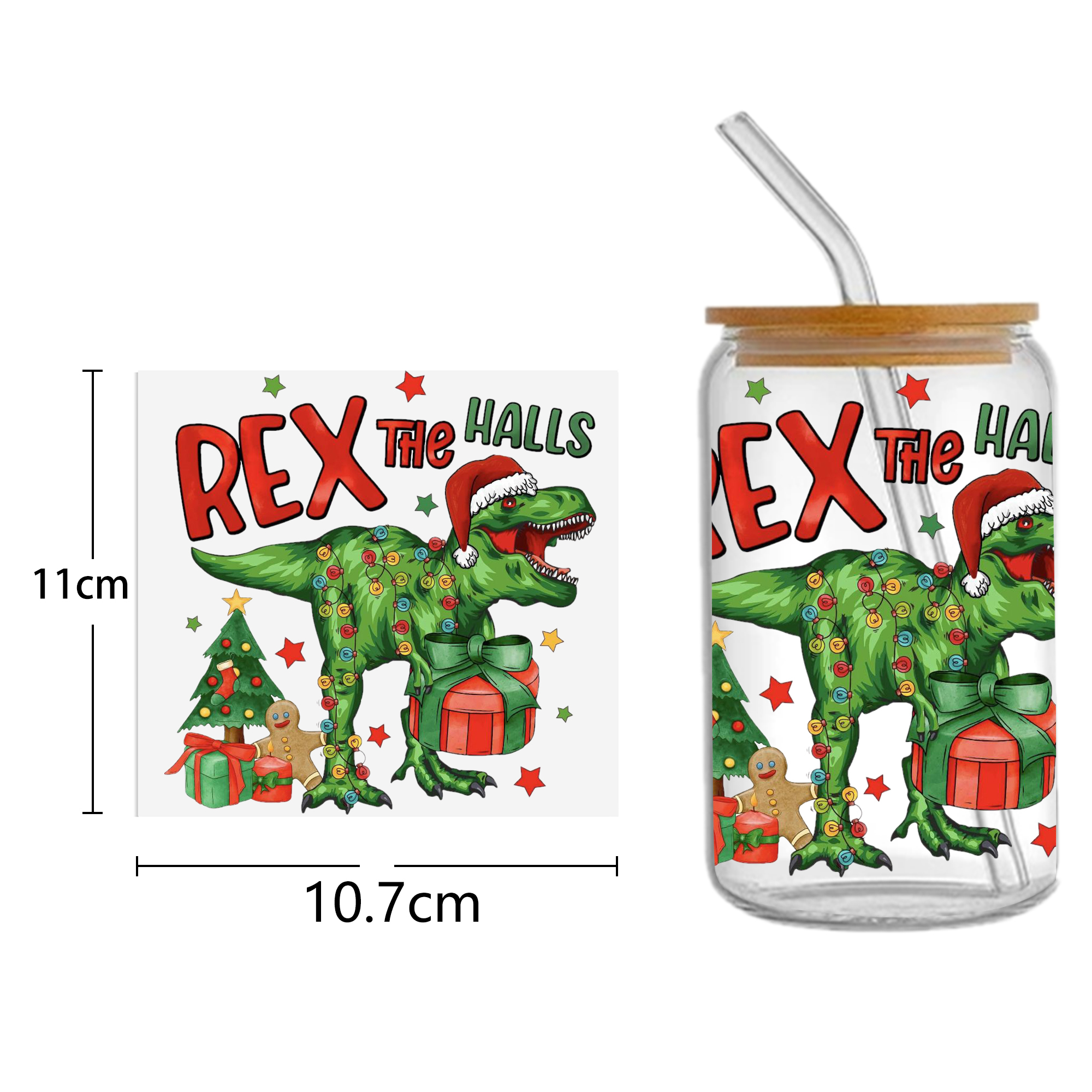 Christmas 16oz Tumbler Template DTF Sticker Cup Cool Personalize UV Wrap Transfer Sticker Custom Label DIY Waterproof - Image 16