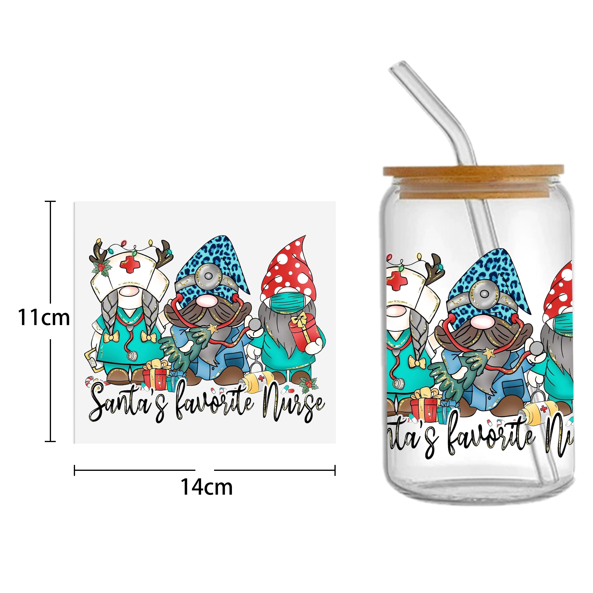 Christmas 16oz Tumbler Template DTF Sticker Cup Cool Personalize UV Wrap Transfer Sticker Custom Label DIY Waterproof - Image 17
