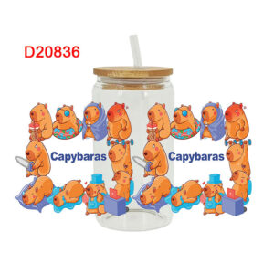 Animals Theme UV DTF Transfer Sticker For The 16oz Libbey Glasses Wraps Cup Can DIY Waterproof