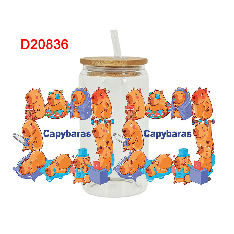 Animals Theme UV DTF Transfer Sticker For The 16oz Libbey Glasses Wraps Cup Can DIY Waterproof