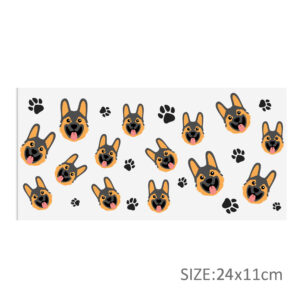 Footprint Puppy 16oz Tumbler Template DTF Sticker Cup Cool Personalize UV Wrap Transfer Sticker Custom Label DIY Waterproof