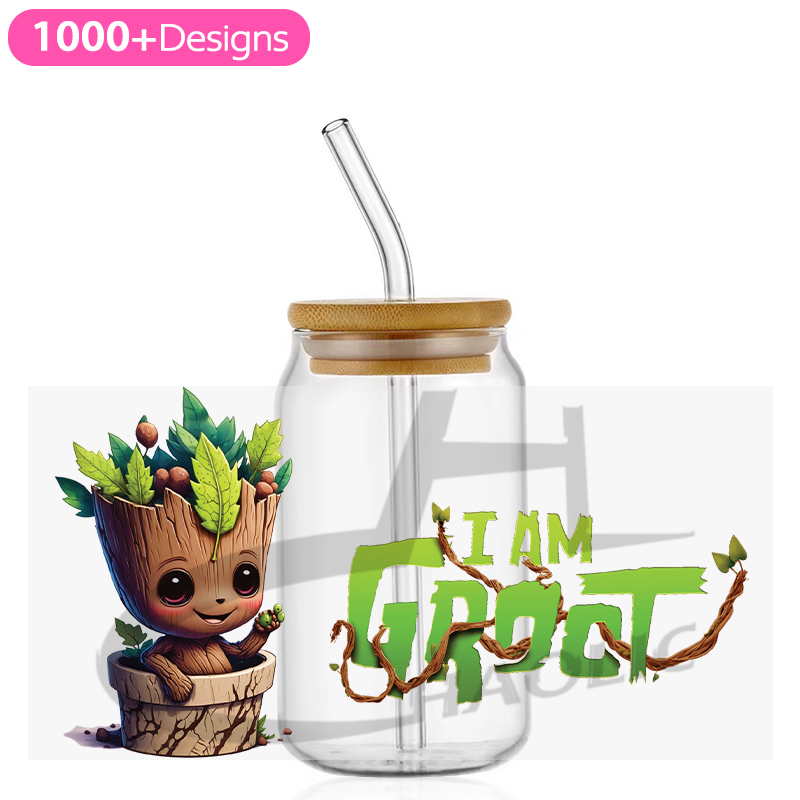 Marvel DC UV DTF Glass Can Wrap 16oz Glass Can Transfer Sticker Spider Iron Bat Harley JOKER - Image 10