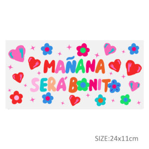 Personalize 16OZ UV DTF Glass Cup Can Wrap Transfers Stickers Colorful Manana For DIY Glass Mug Logo Custom Labels Decals