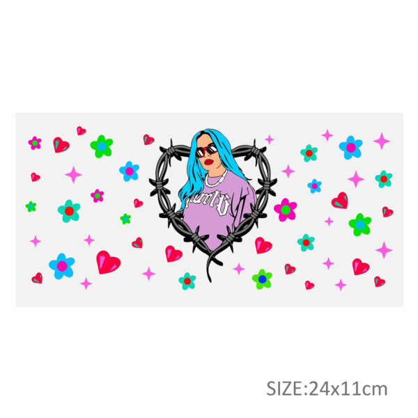 Personalize 16OZ UV DTF Glass Cup Can Wrap Transfers Stickers Colorful Manana For DIY Glass Mug Logo Custom Labels Decals - Image 2