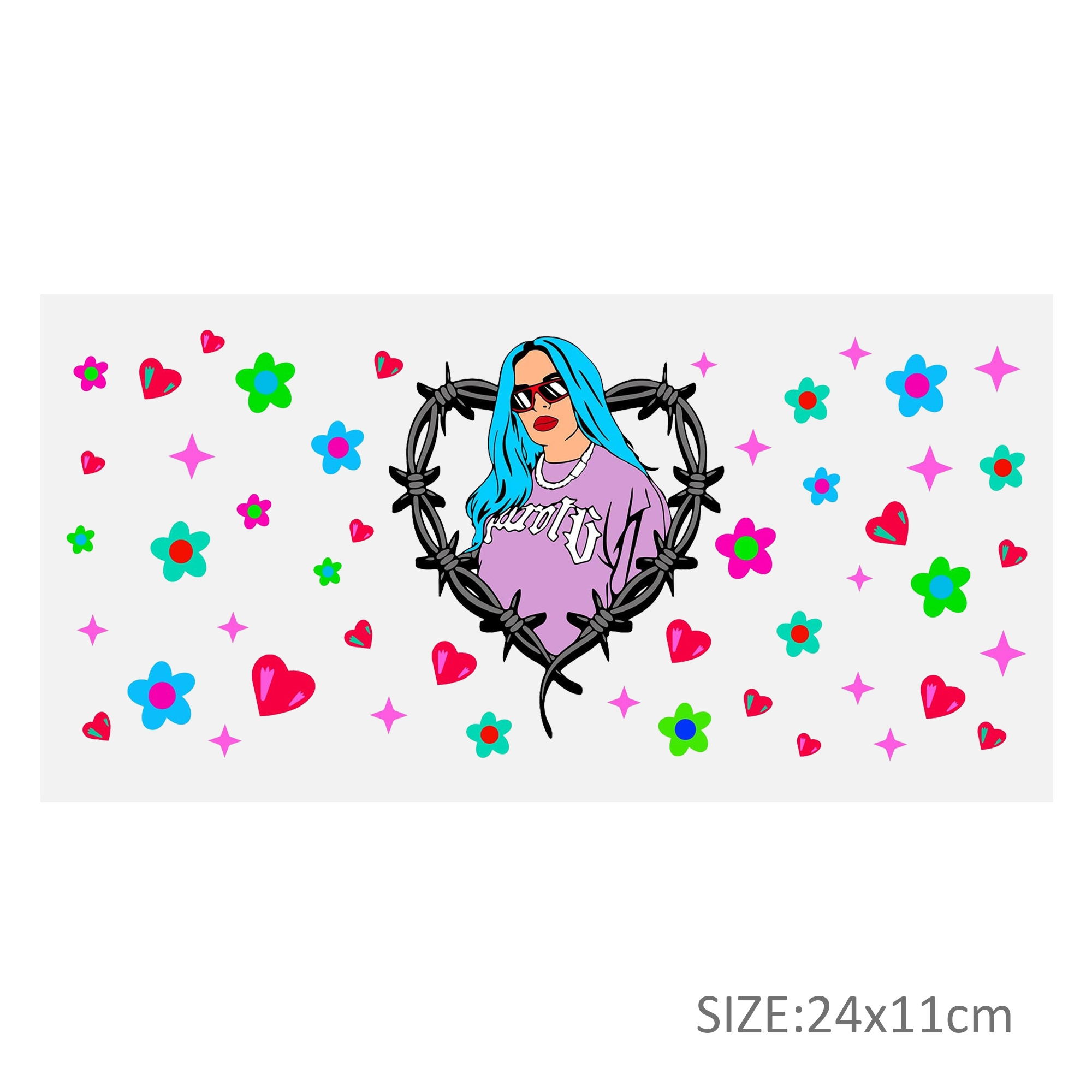 Personalize 16OZ UV DTF Glass Cup Can Wrap Transfers Stickers Colorful Manana For DIY Glass Mug Logo Custom Labels Decals - Image 2