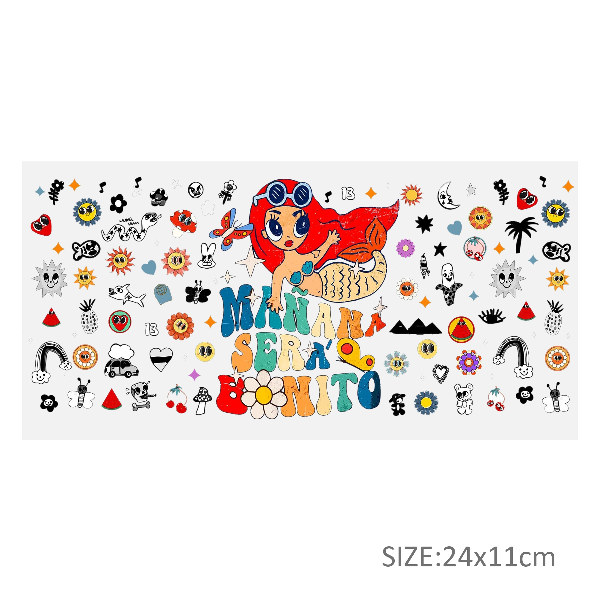 Personalize 16OZ UV DTF Glass Cup Can Wrap Transfers Stickers Colorful Manana For DIY Glass Mug Logo Custom Labels Decals - Image 5