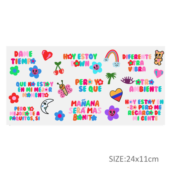 Personalize 16OZ UV DTF Glass Cup Can Wrap Transfers Stickers Colorful Manana For DIY Glass Mug Logo Custom Labels Decals - Image 12
