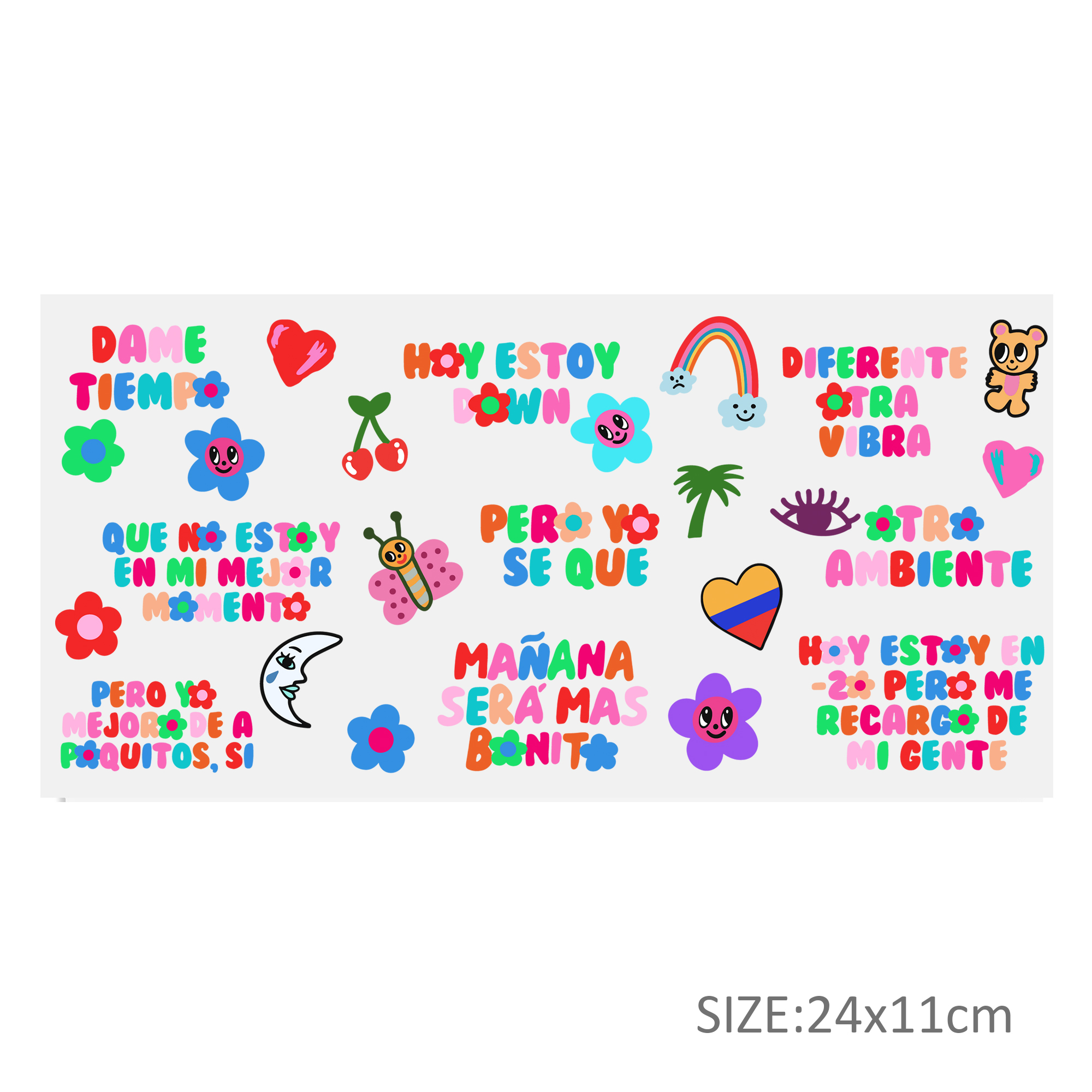 Personalize 16OZ UV DTF Glass Cup Can Wrap Transfers Stickers Colorful Manana For DIY Glass Mug Logo Custom Labels Decals - Image 12
