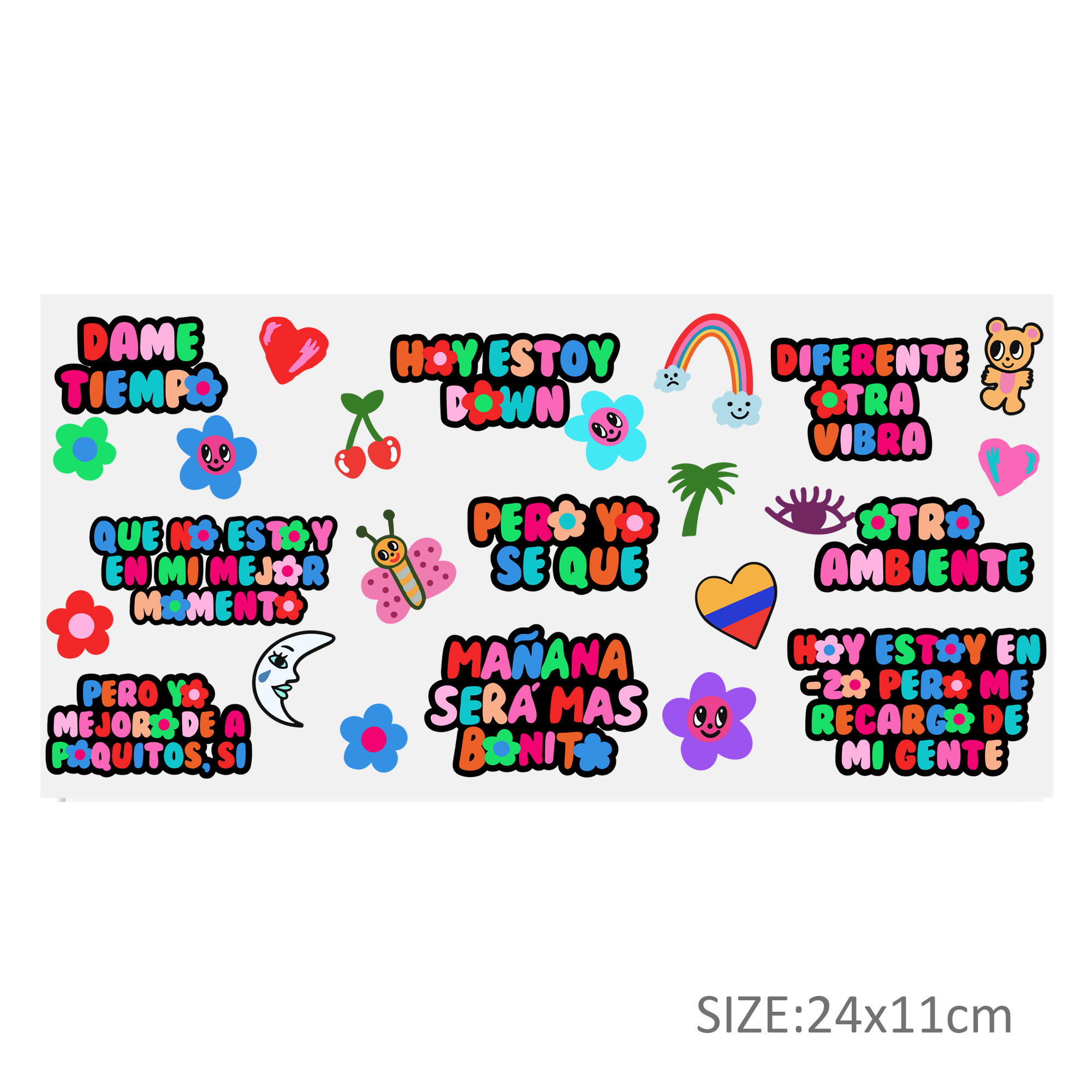 Personalize 16OZ UV DTF Glass Cup Can Wrap Transfers Stickers Colorful Manana For DIY Glass Mug Logo Custom Labels Decals - Image 13