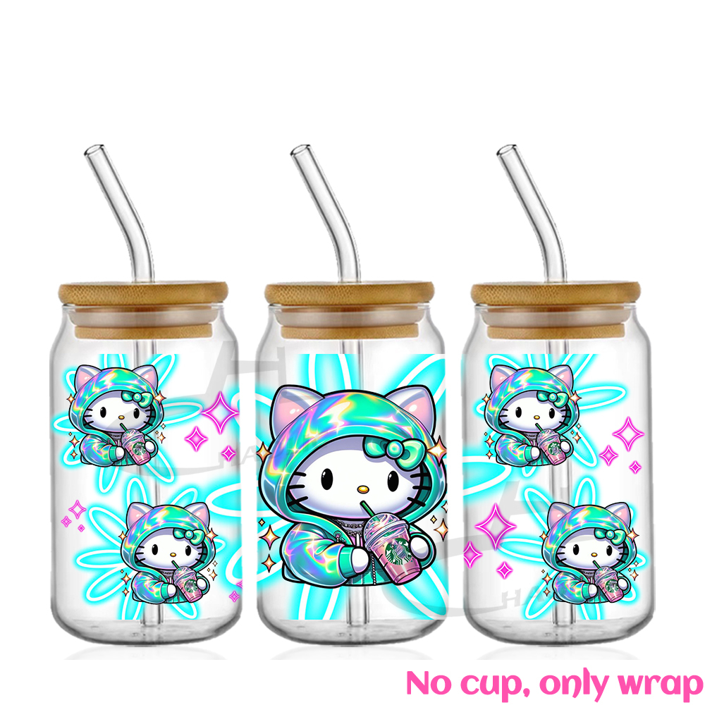 Hello Kitty 16oz UV DTF Cup Wrap Cartoon Glass Beer Can Tumbler Transfer Stickers Waterproof Permanent Adhesive - Image 6