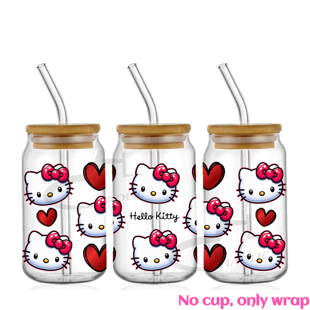 Hello Kitty 16oz UV DTF Cup Wrap Cartoon Glass Beer Can Tumbler Transfer Stickers Waterproof Permanent Adhesive - Image 11