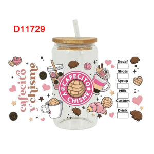 UV DTF Transfer Sticker For The 16oz Libbey Glasses Wraps Cup Can DIY Waterproof