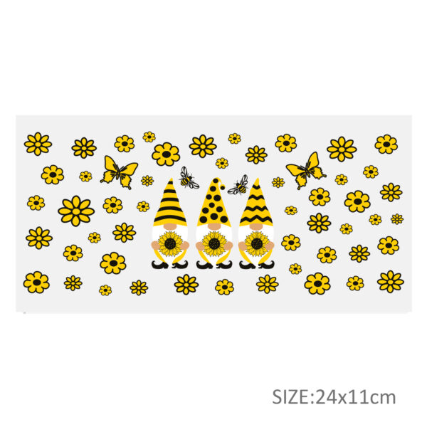 Personalize Honey Bee 16OZ UV DTF Glass Cup Can Wrap Transfers Stickers Drinks For DIY Glass Mug Logo Custom Labels Decals - Image 3