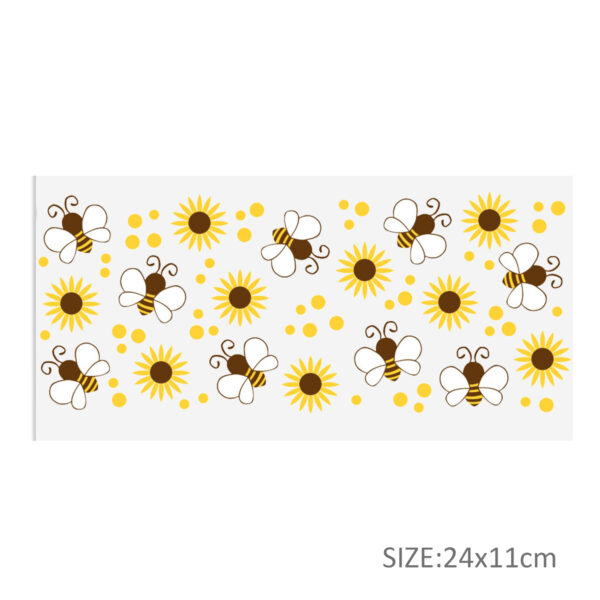 Personalize Honey Bee 16OZ UV DTF Glass Cup Can Wrap Transfers Stickers Drinks For DIY Glass Mug Logo Custom Labels Decals - Image 5