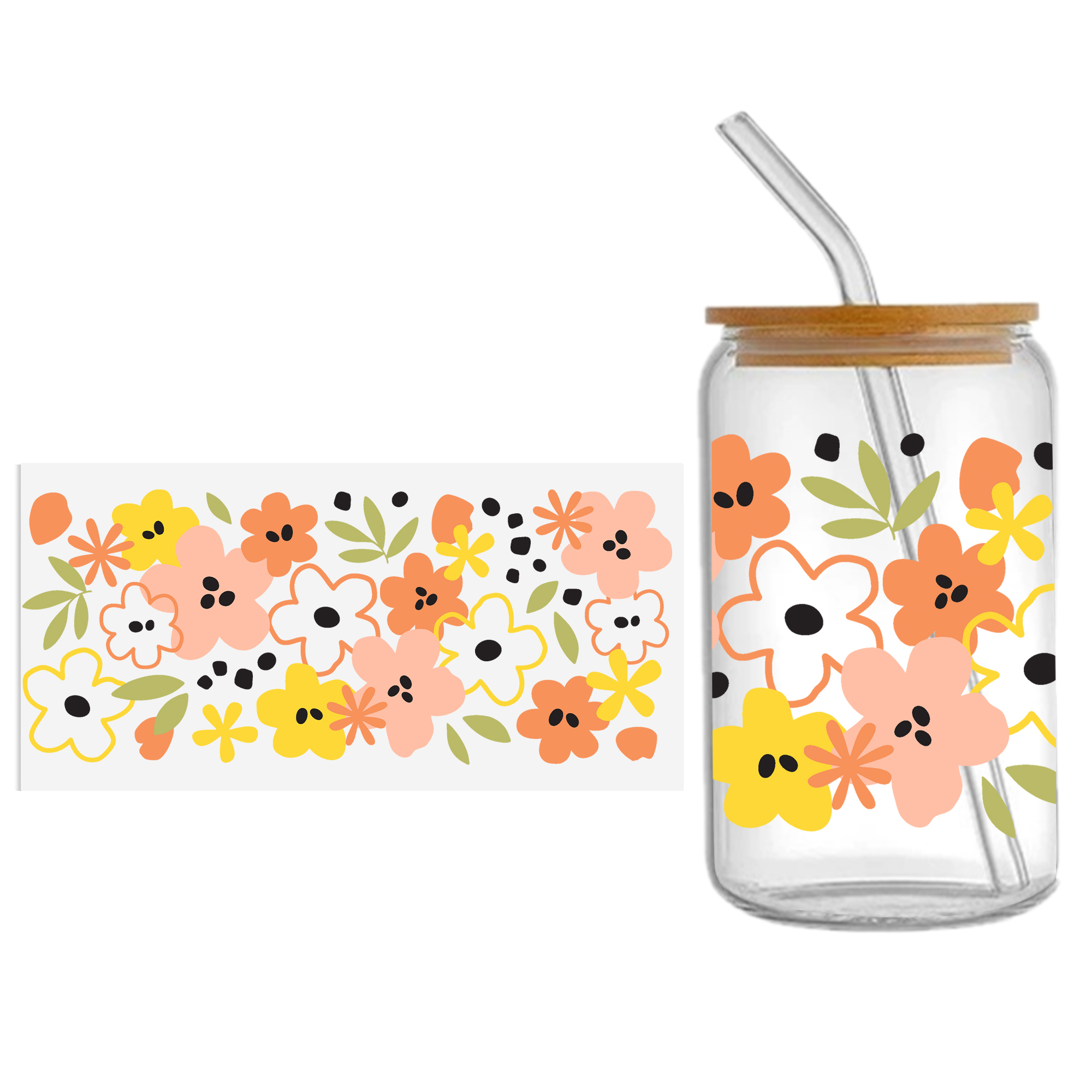 Personalize Honey Bee 16OZ UV DTF Glass Cup Can Wrap Transfers Stickers Drinks For DIY Glass Mug Logo Custom Labels Decals - Image 13