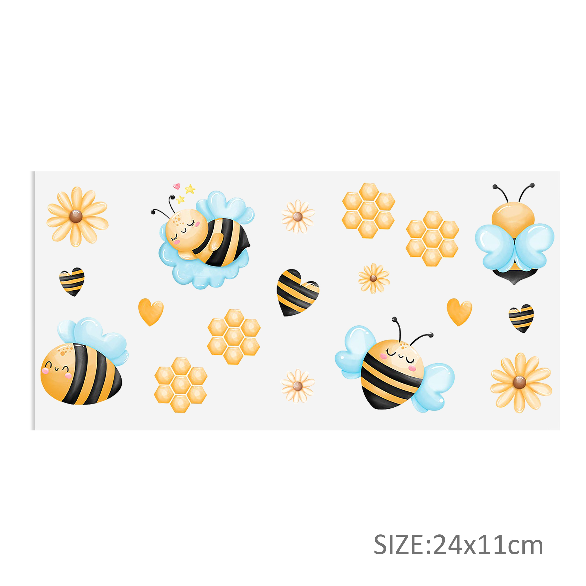 Personalize Honey Bee 16OZ UV DTF Glass Cup Can Wrap Transfers Stickers Drinks For DIY Glass Mug Logo Custom Labels Decals - Image 22