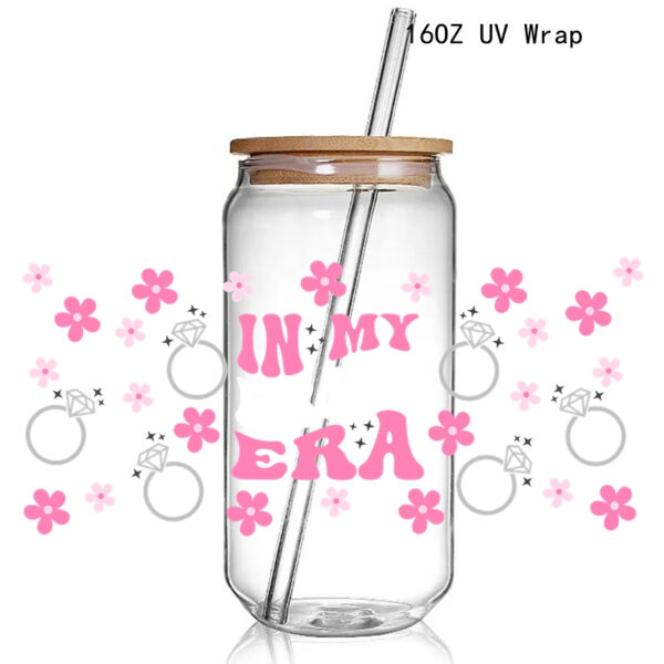New In My Bride Era 3D UV DTF Cup Wrap Transfers Stickers Coffee Bride UV Cup Wrap Waterproof Logo For Glass - Image 4