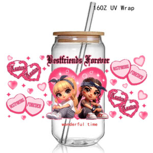 New Trend 3D UV dtf cup Wraps Chicano Design Angel Baby 16OZ Glass UV Cup Wraps Transfer Sticker 16Oz Glass