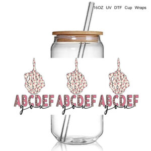Wholesale Price Special Positive Mind Positive Life Words 3D UV DTF Cup Wraps stickers for Glass Mug