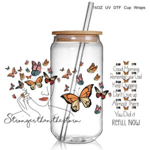 New you are amazing special 3D UV DTF Cup Wraps stickers Custom Wraps for 16oz Glass Can Cold Cups Tumbler