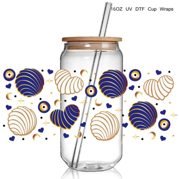 Valentine Design 16oz 3D UV DTF Cup Wraps Stickers Transfer Decals Love Heart Coffee Cup UV DTF Wrap Stickers for Tumbler - Image 2