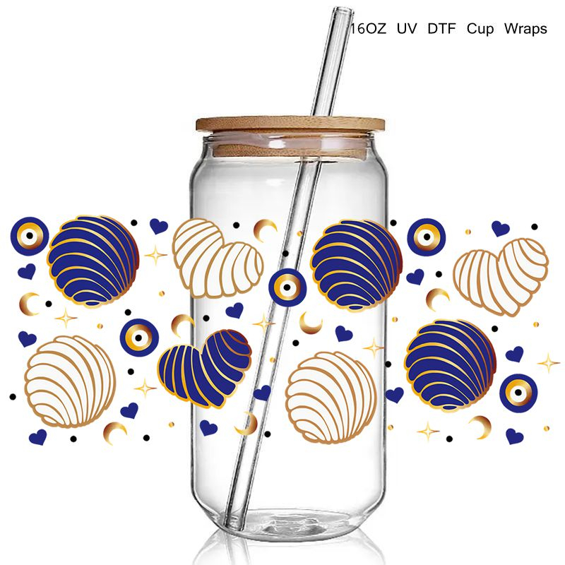 Valentine Design 16oz 3D UV DTF Cup Wraps Stickers Transfer Decals Love Heart Coffee Cup UV DTF Wrap Stickers for Tumbler - Image 2