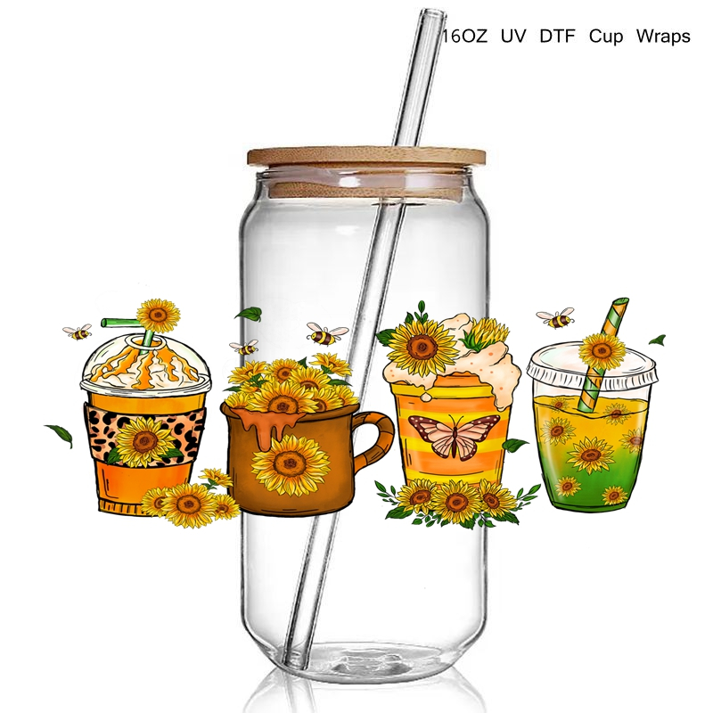 Valentine Design 16oz 3D UV DTF Cup Wraps Stickers Transfer Decals Love Heart Coffee Cup UV DTF Wrap Stickers for Tumbler - Image 7