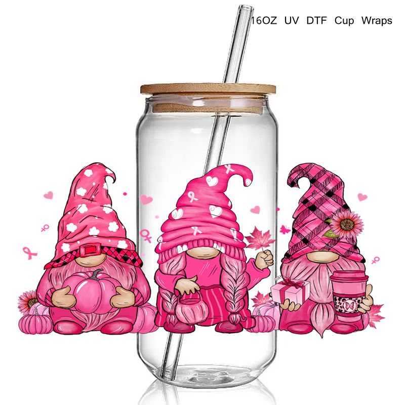Cancer Ribbon Awareness print 3D UV DTF Cup Wraps stickers Custom Wraps for 16oz Glass Can Cold Cups Tumbler - Image 2
