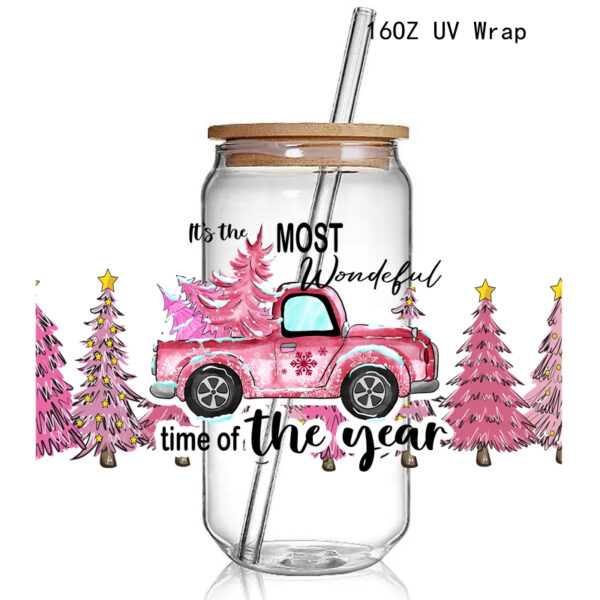 8+ New Gnomes Christmas Theme 3D UV DTF Cup Wraps stickers Custom UV Glass Wraps for 16oz Glass Cups - Image 5