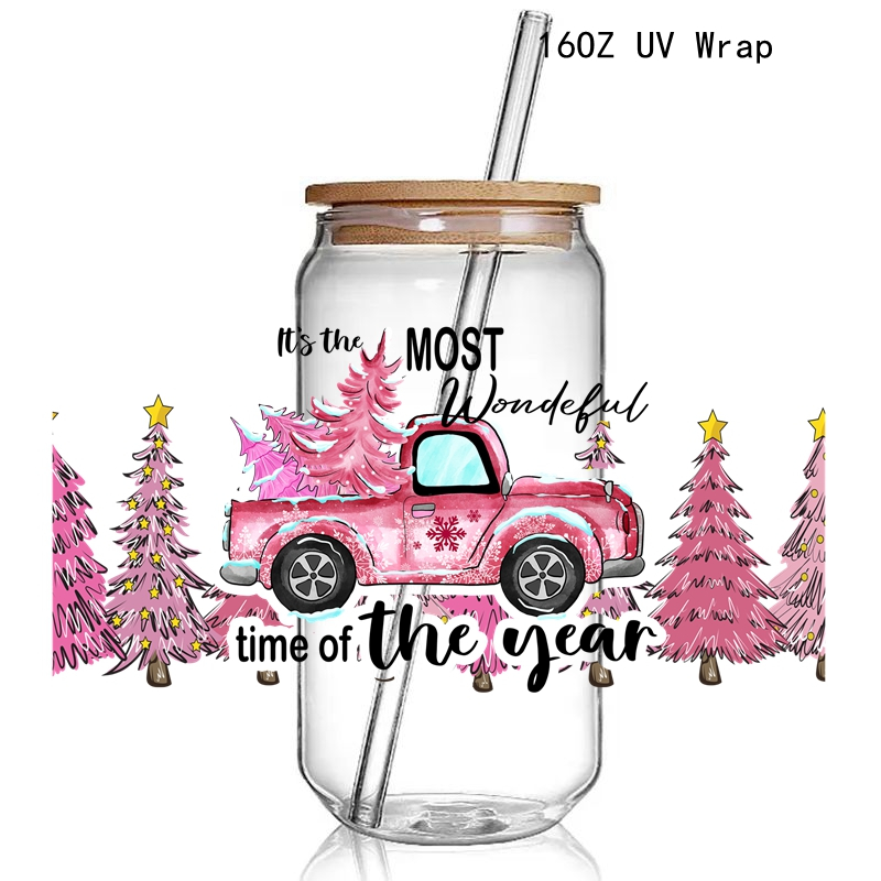 8+ New Gnomes Christmas Theme 3D UV DTF Cup Wraps stickers Custom UV Glass Wraps for 16oz Glass Cups - Image 5