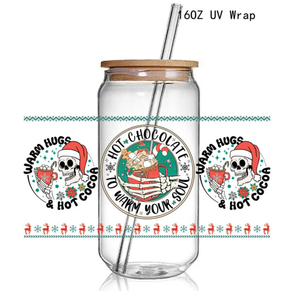 8+ New Gnomes Christmas Theme 3D UV DTF Cup Wraps stickers Custom UV Glass Wraps for 16oz Glass Cups - Image 11