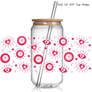 9+ Various Styles Eyes 3D UV DTF Cup Wraps Eyes Hand Design stickers Custom UV Cup Wraps for 16oz Glass Cold Cups